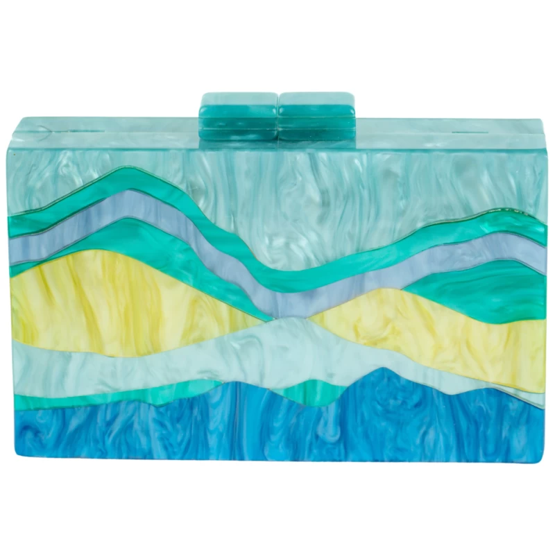 Marbella Acrylic Clutch-Blue