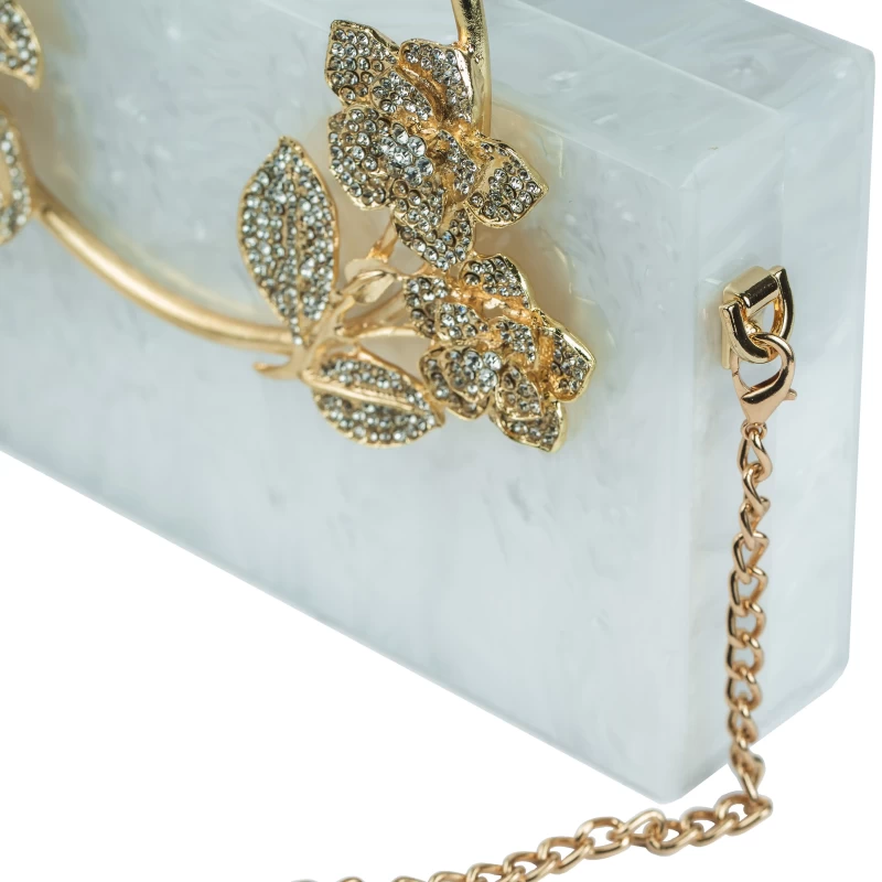 Bling Acrylic Clutch-White 4