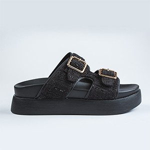 Arizona Double Strap Slide-Black