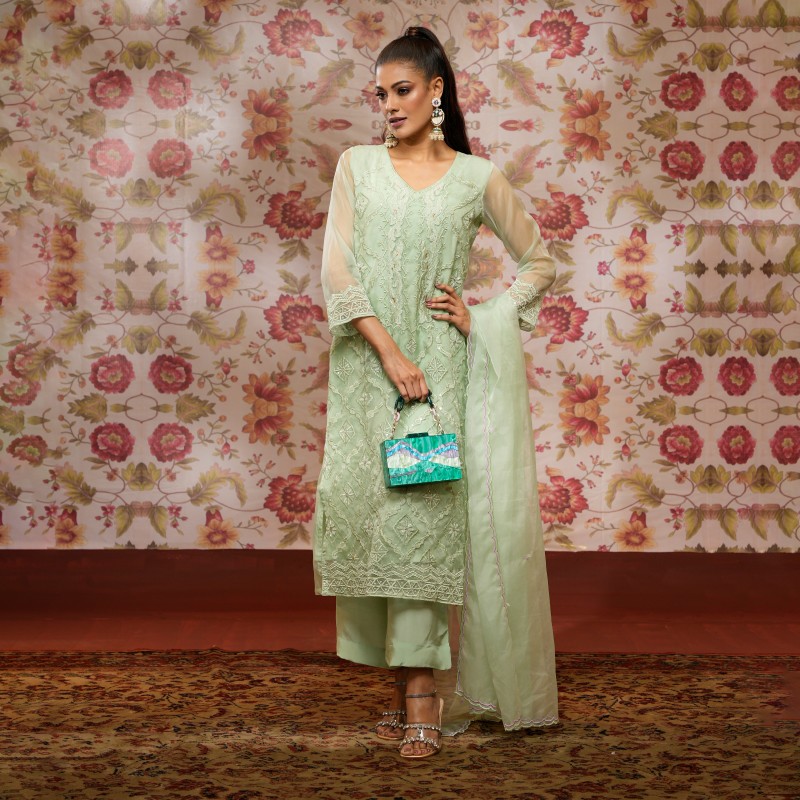 NOOR | Stitched 3 Pc | Code No. MSK-21 2