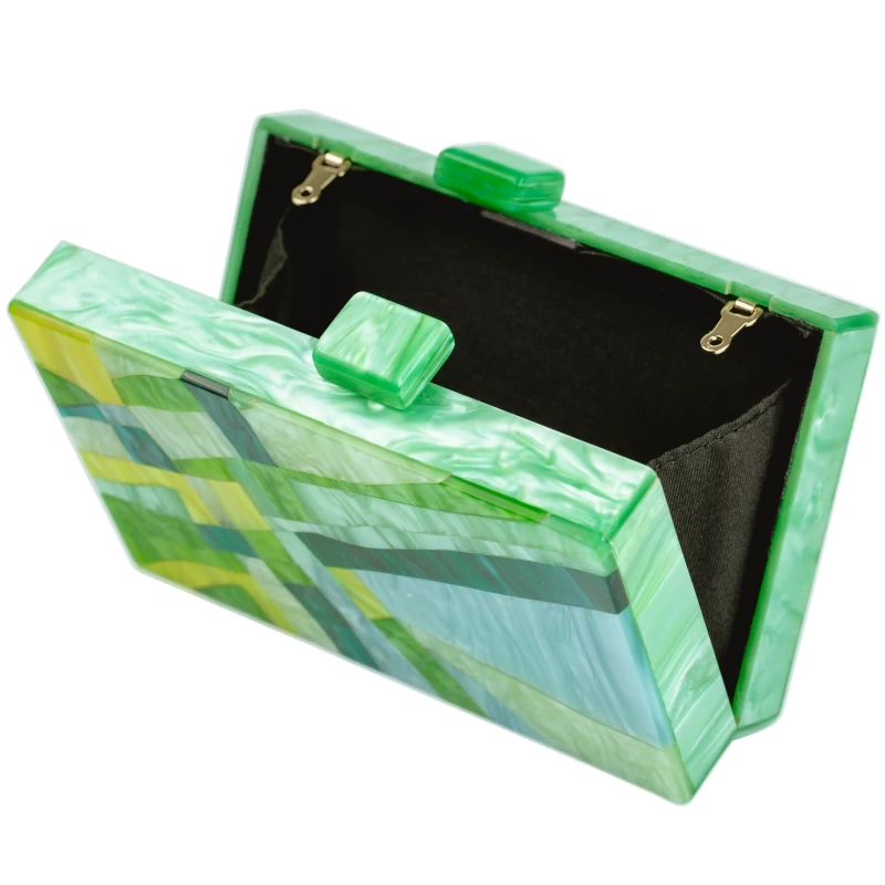 Maze Acrylic Clutch-Green 5