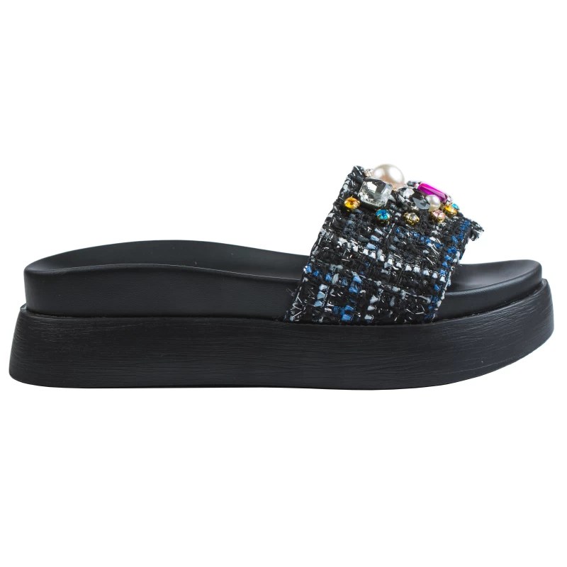 Franca Wedge Slide-Black