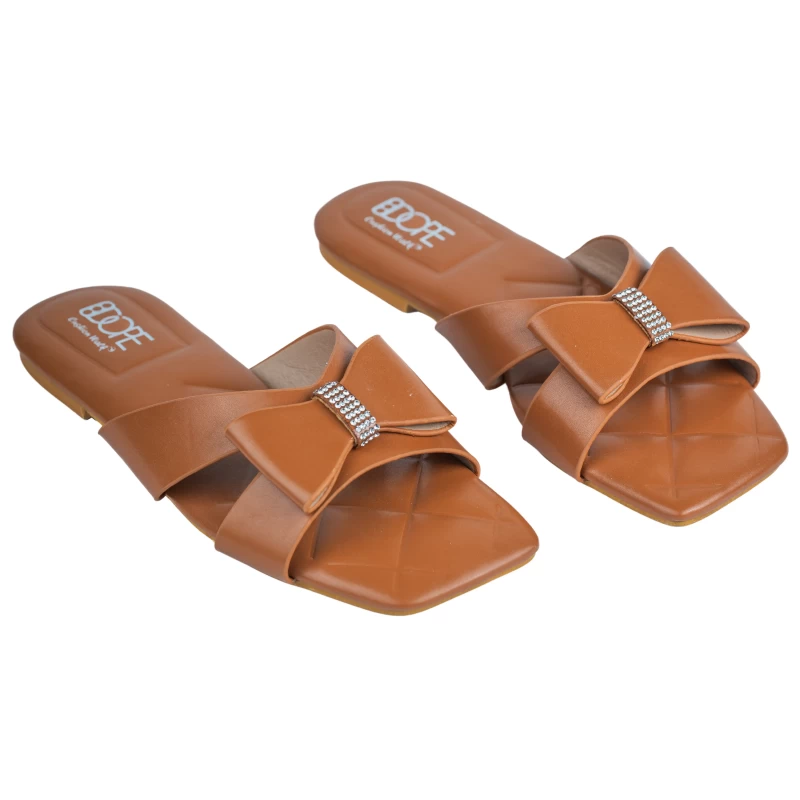 Stella Flat Sandal-Brown 2