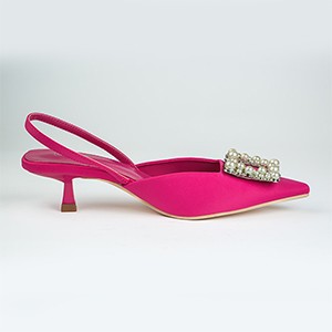 Viola Satin Heel-Fuchsia