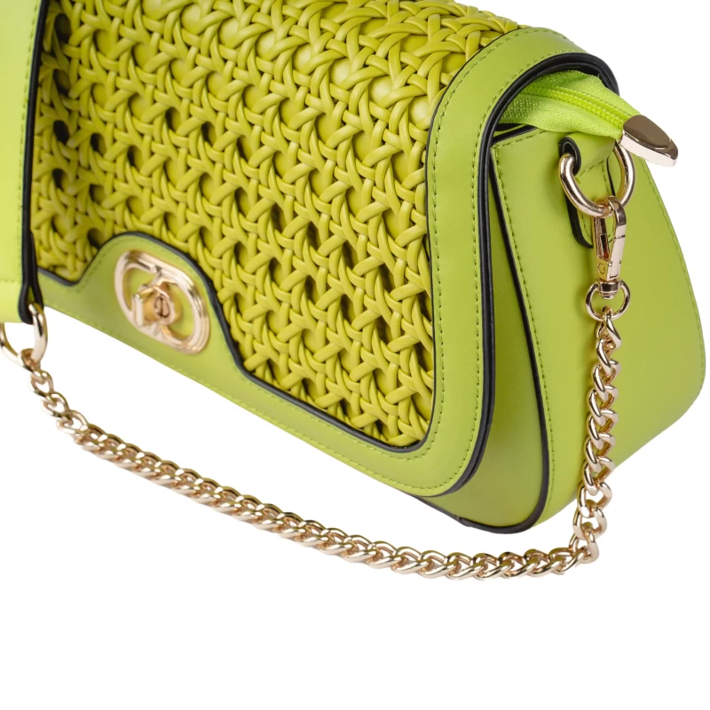 Lola Rattan Designer Sling Bag-Green 7