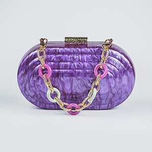 Rosa Acrylic Clutch-Purple