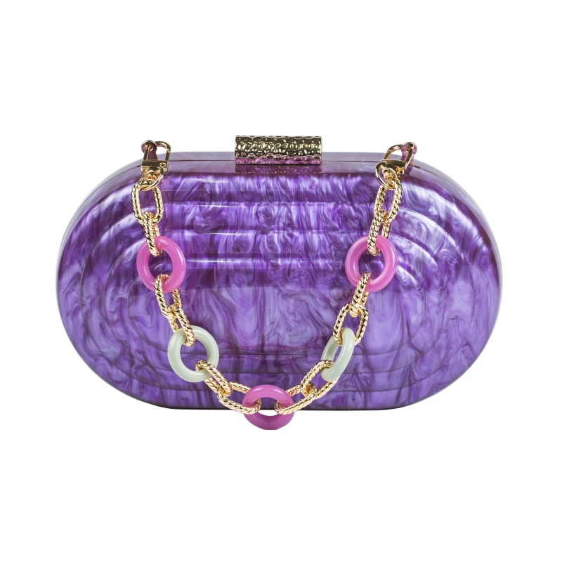 Rosa Acrylic Clutch-Purple