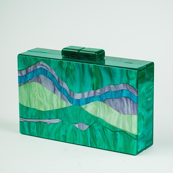 Marbella Acrylic Clutch-Green