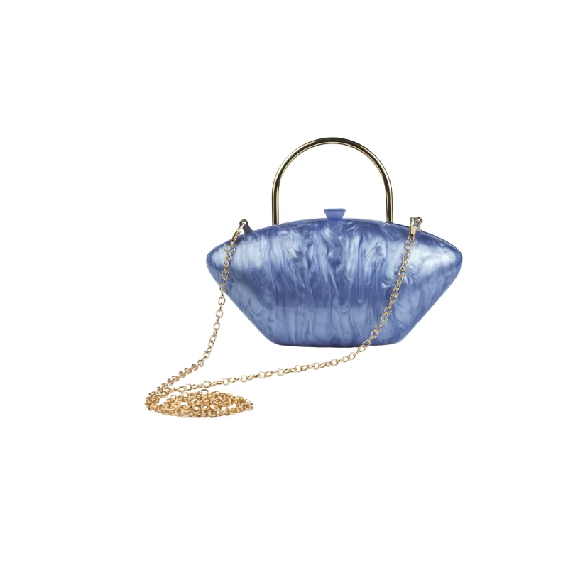 Perilina Acrylic Clutch-Blue