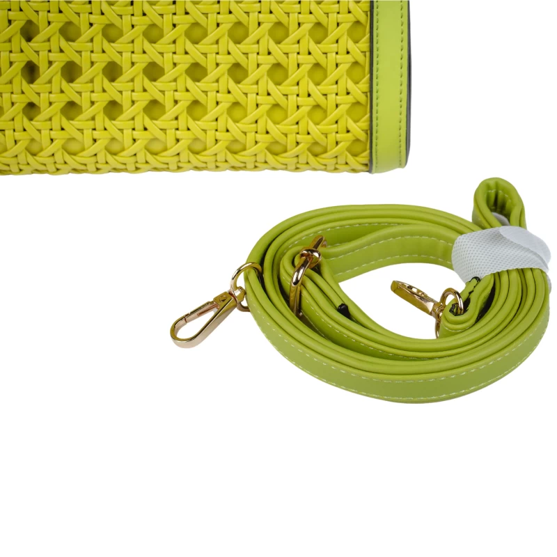 Lemo Rattan Designer Tote Bag-Green 5