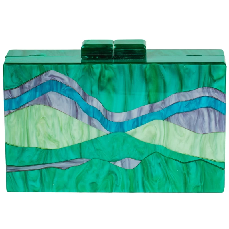 Marbella Acrylic Clutch-Green