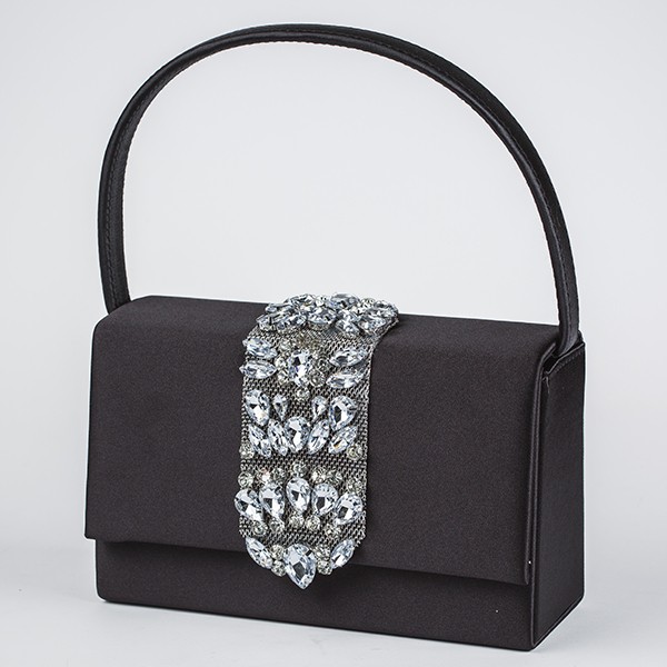 Viola Satin Purse-Black