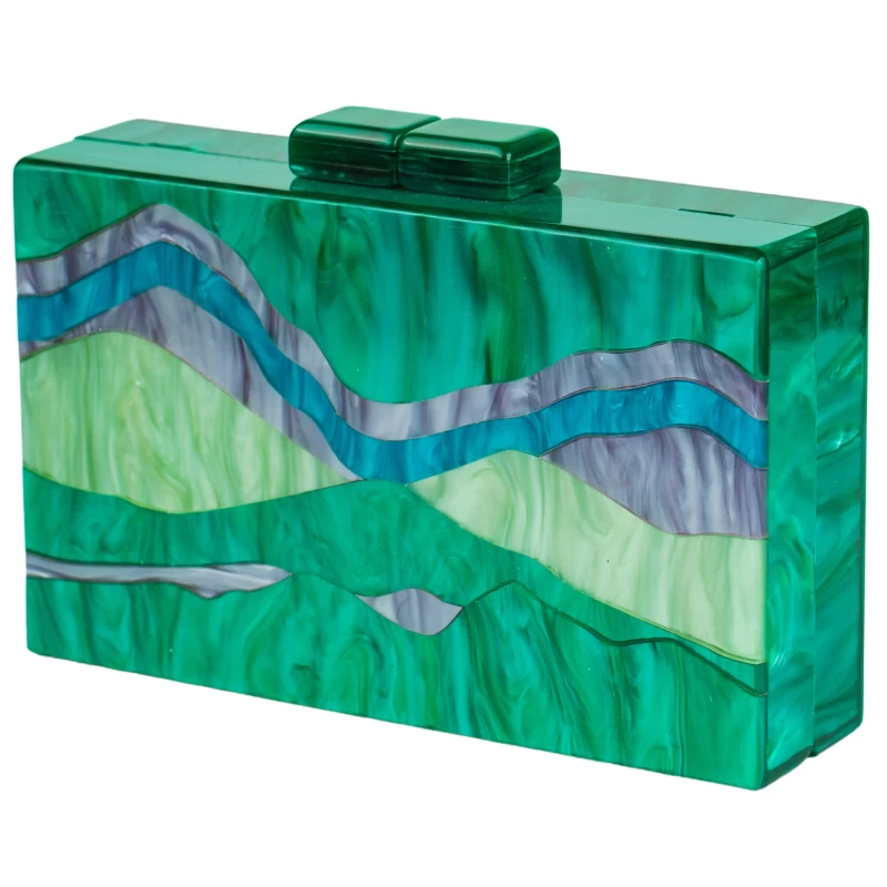 Marbella Acrylic Clutch-Green 5