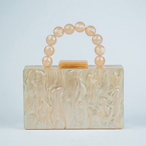 Bubble Acrylic Clutch-Champagne