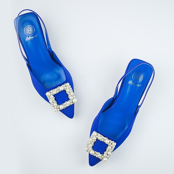 Viola Satin Heel-Electric Blue 2