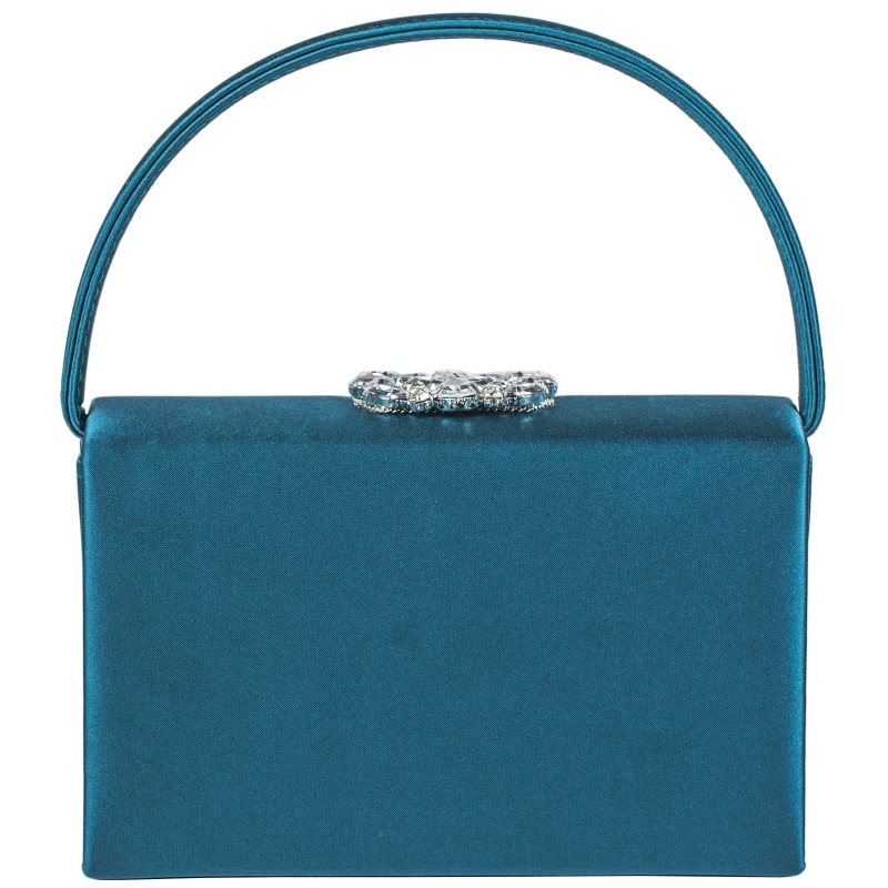 Viola Satin Purse-Teal 4