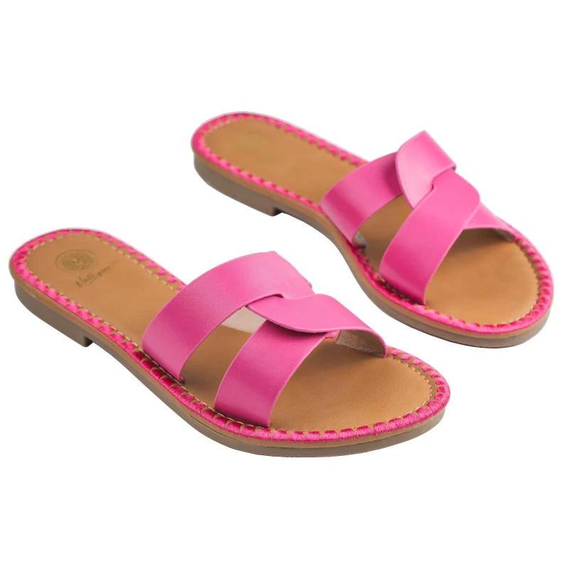 Crisso Flat Sandal-Fuchsia