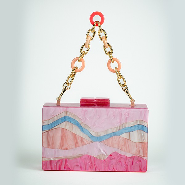 Marbella Acrylic Clutch-Roseo 7