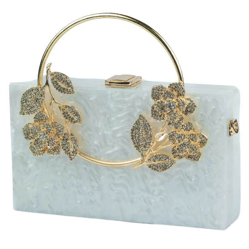 Bling Acrylic Clutch-White 5