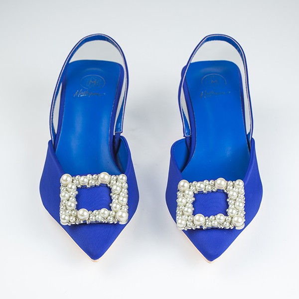 Viola Satin Heel-Electric Blue 5