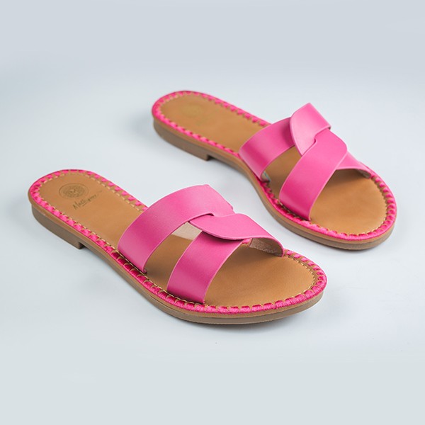 Crisso Flat Sandal-Fuchsia