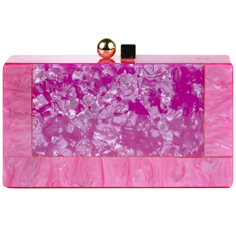 Lisa Acrylic Clutch-Roseo