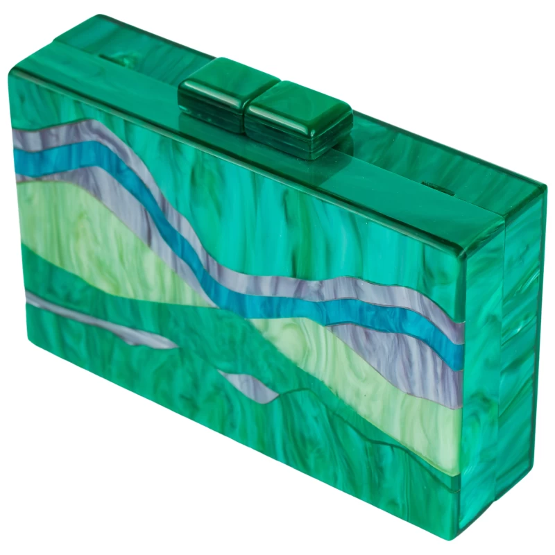 Marbella Acrylic Clutch-Green 8