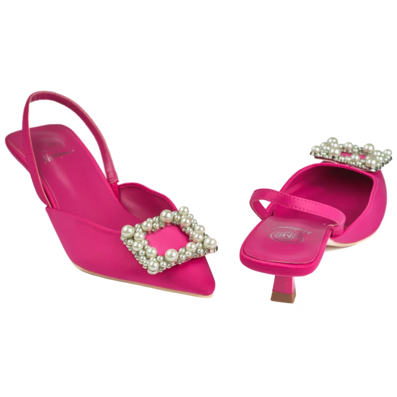 Viola Satin Heel-Fuchsia 4