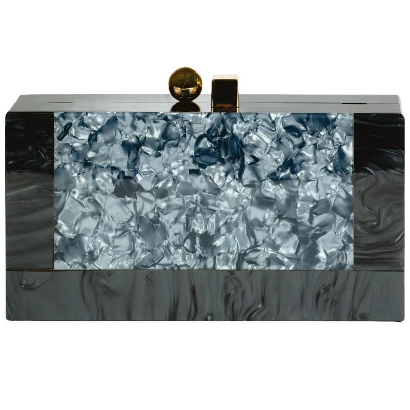 Lisa Acrylic Clutch-Black