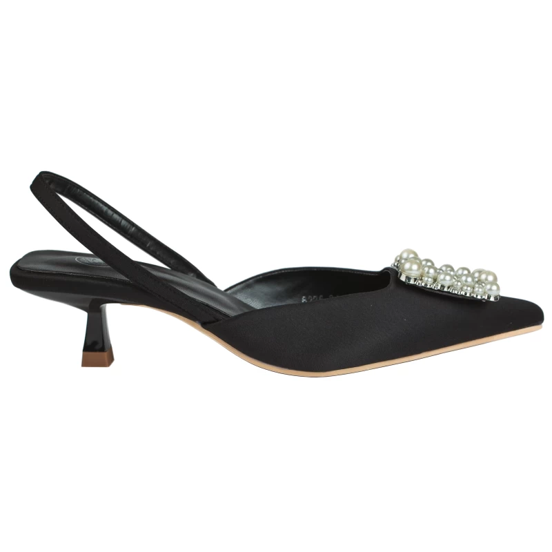 Viola Satin Heel-Black