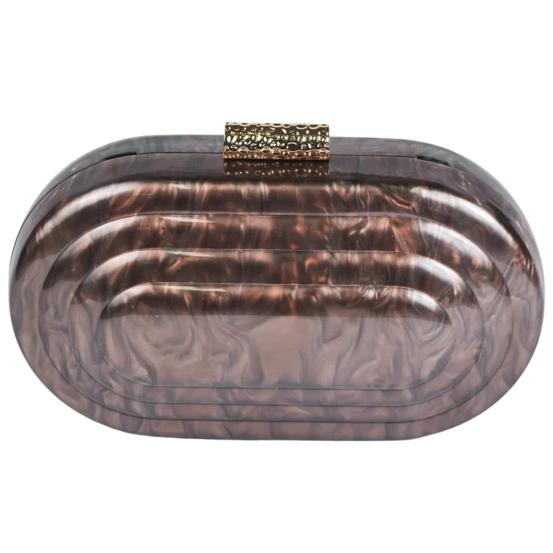 Rosa Acrylic Clutch-Coffee 6