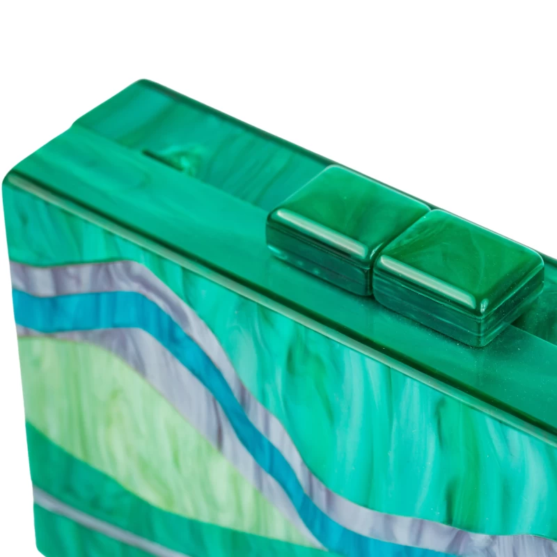 Marbella Acrylic Clutch-Green 7