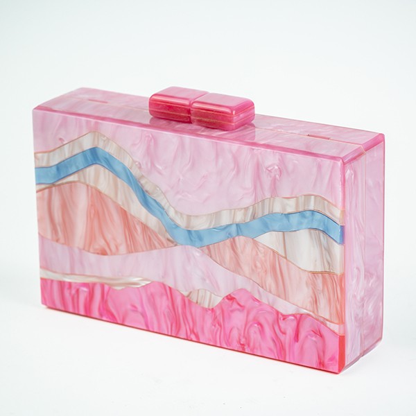 Marbella Acrylic Clutch-Roseo