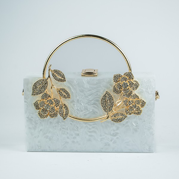 Bling Acrylic Clutch-White 7