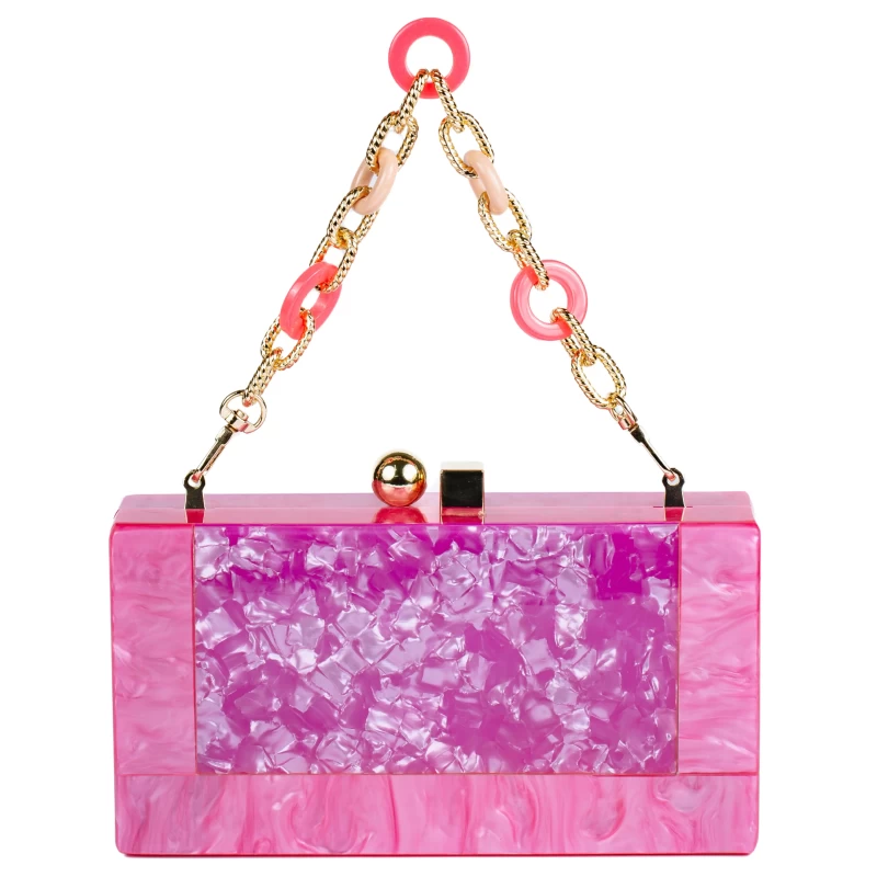 Lisa Acrylic Clutch-Roseo 7