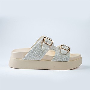 Arizona Double Strap Slide-Beige