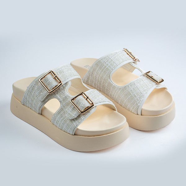 Arizona Double Strap Slide-Beige