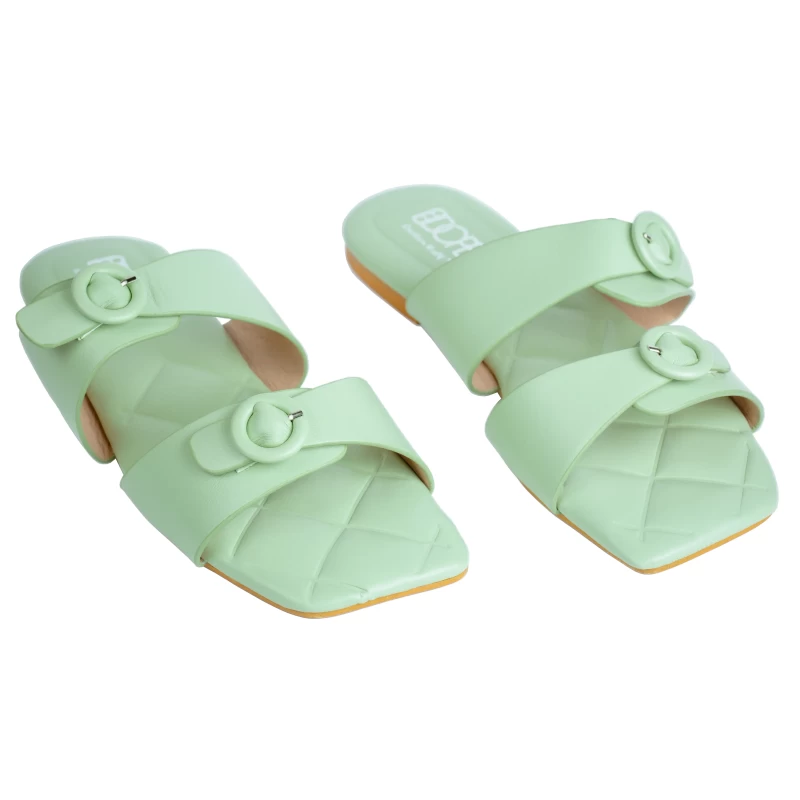 Stella Pastel Flat Sandal-Green 2