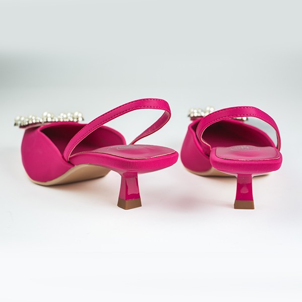 Viola Satin Heel-Fuchsia 4