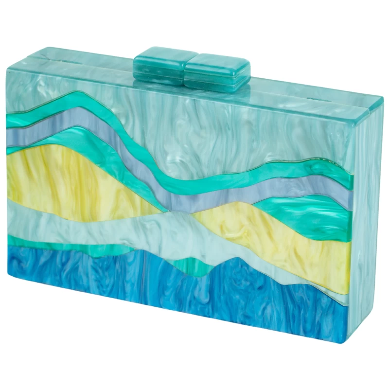 Marbella Acrylic Clutch-Blue 5