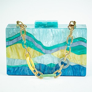 Marbella Acrylic Clutch-Blue