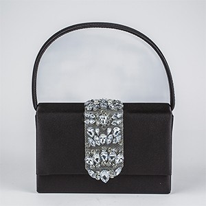 Viola Satin Purse-Black