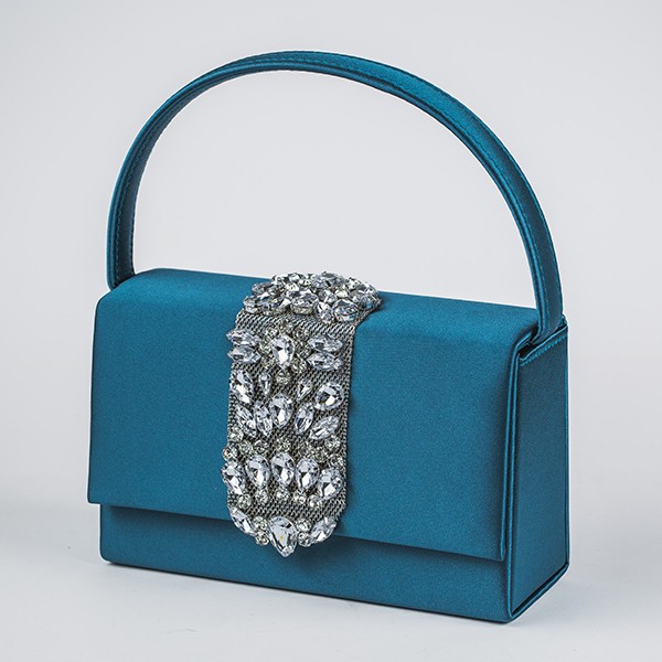 Viola Satin Purse-Teal