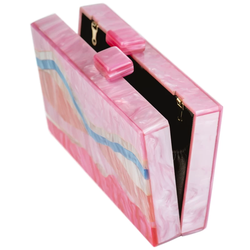 Marbella Acrylic Clutch-Roseo 5