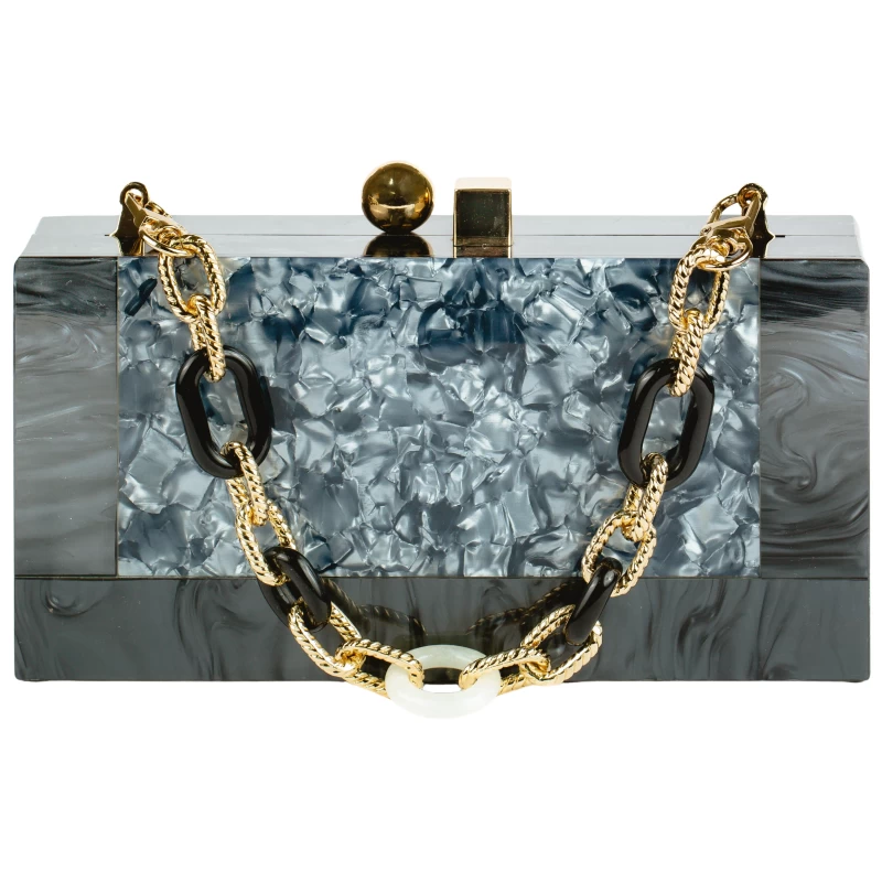 Lisa Acrylic Clutch-Black