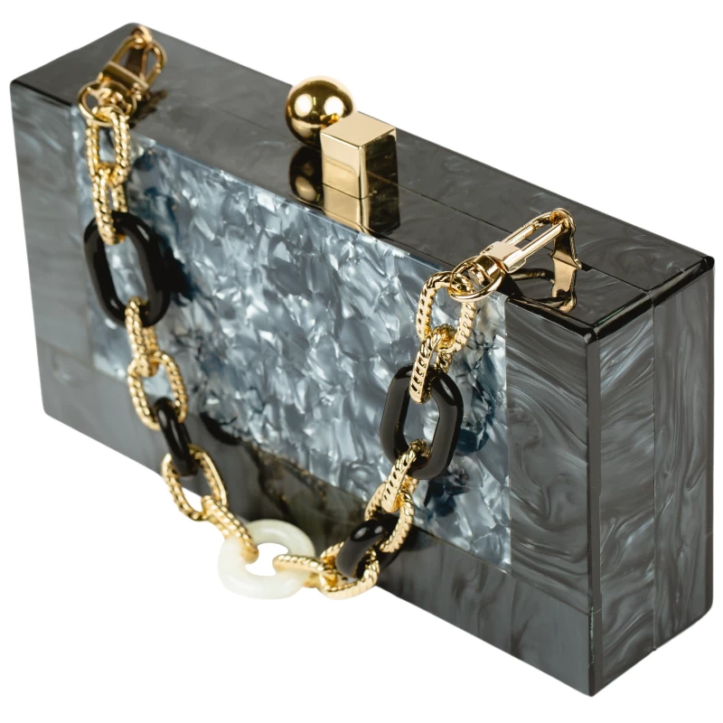 Lisa Acrylic Clutch-Black 6