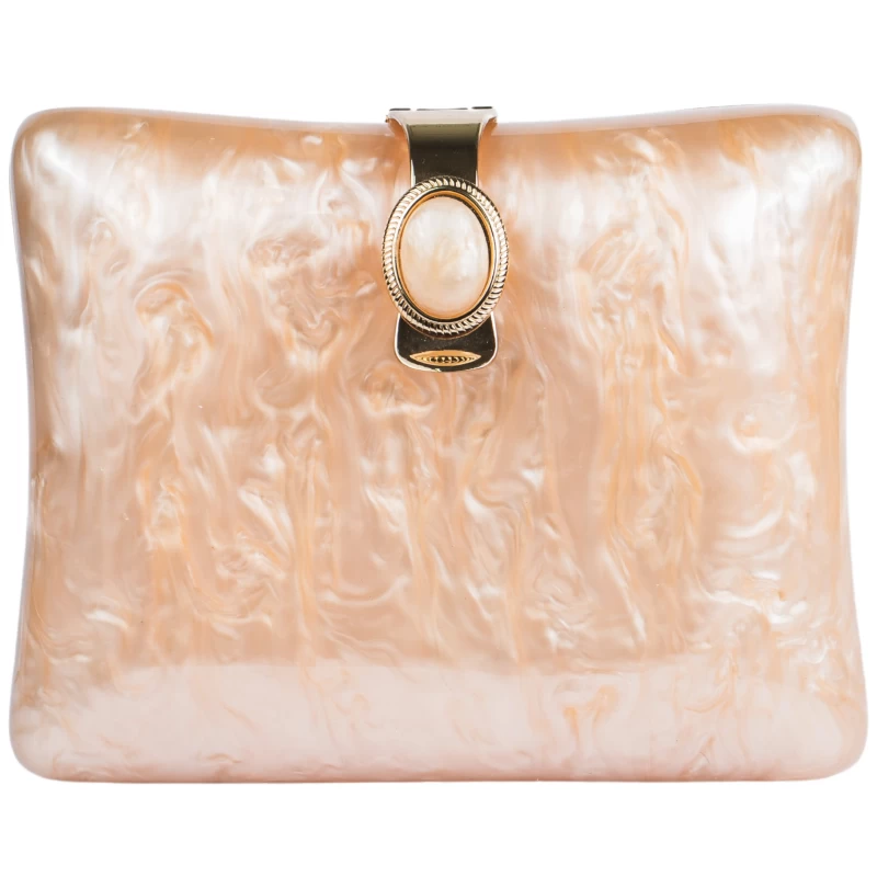 Charlot Acrylic Clutch-Champagne