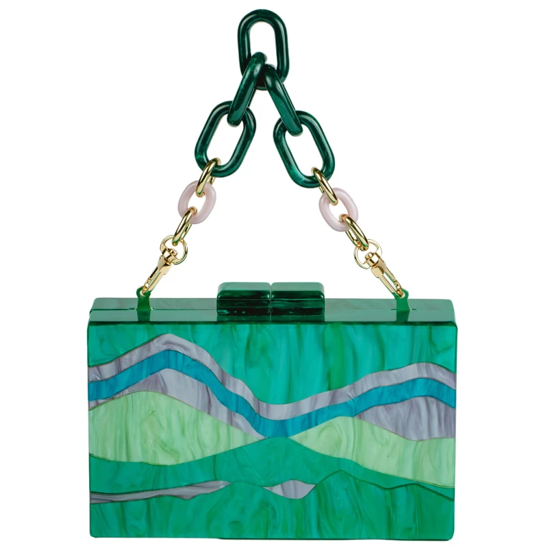 Marbella Acrylic Clutch-Green 6