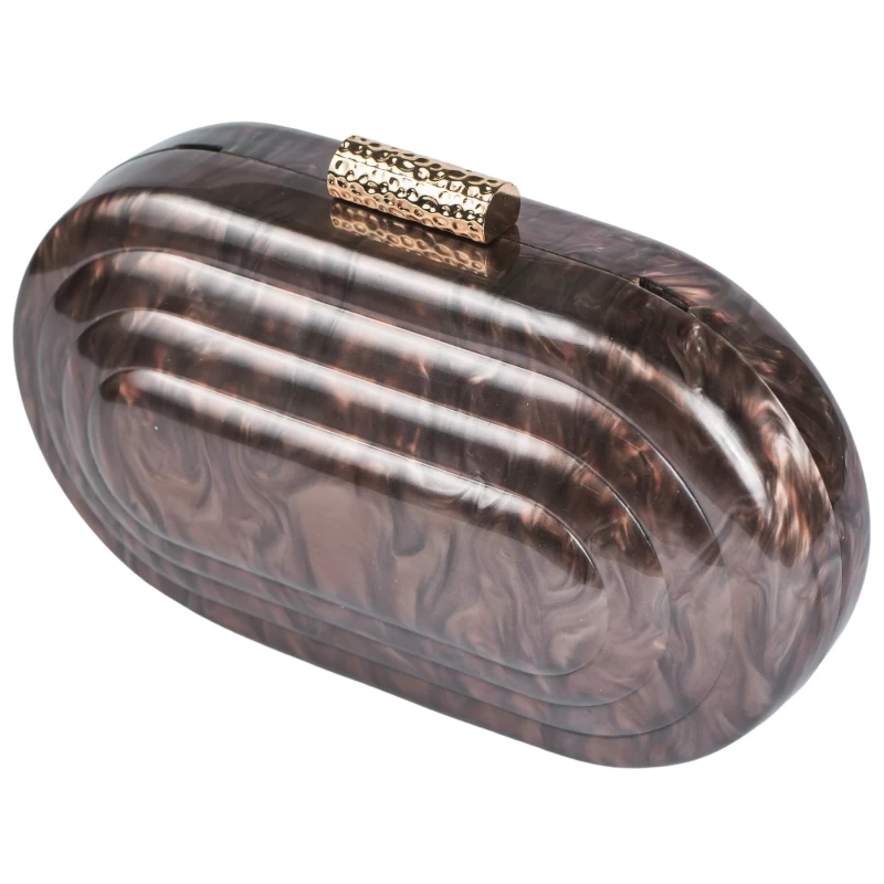 Rosa Acrylic Clutch-Coffee 2