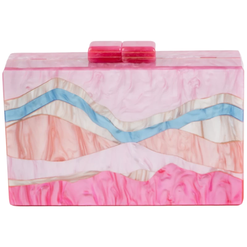 Marbella Acrylic Clutch-Roseo 2